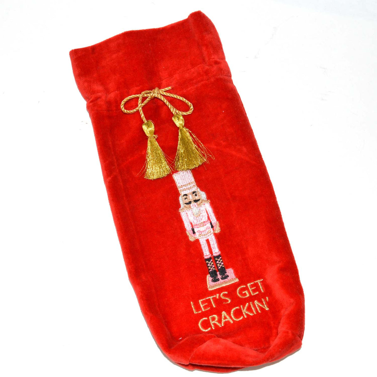 “Let’s Get Crackin’” Nutcracker Wine Bag