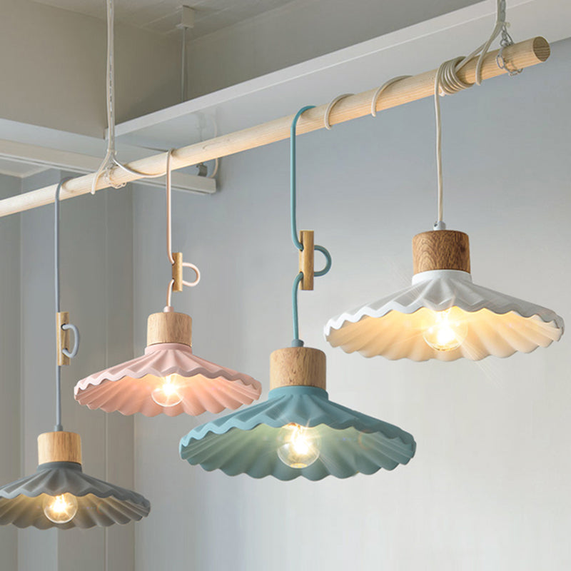 Modern Mini Colorful Pendant Light Cement Saucer Shade (6 Colors)