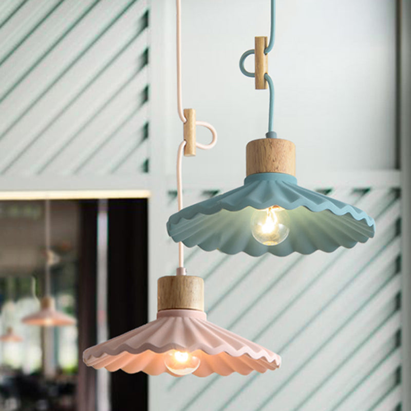 Modern Mini Colorful Pendant Light Cement Saucer Shade (6 Colors)