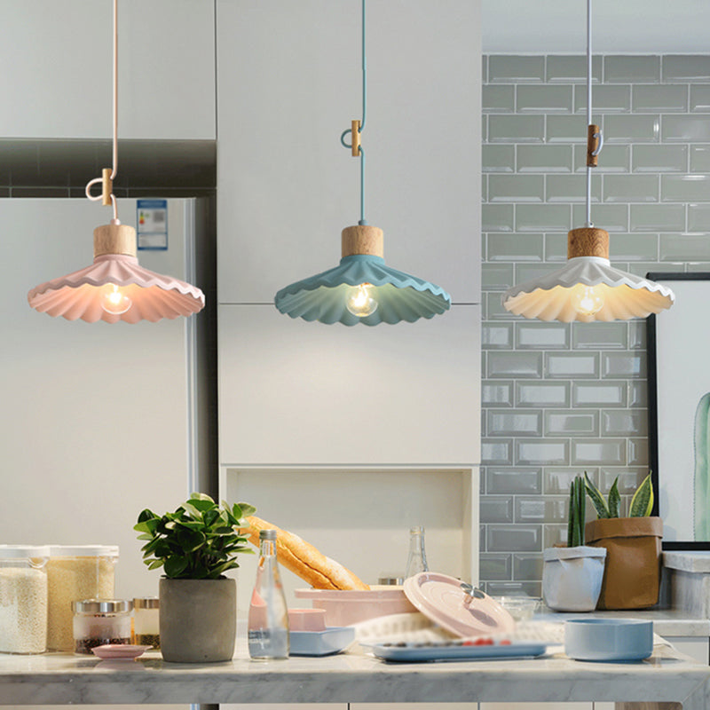 Modern Mini Colorful Pendant Light Cement Saucer Shade (6 Colors)