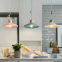 Modern Mini Colorful Pendant Light Cement Saucer Shade (6 Colors)