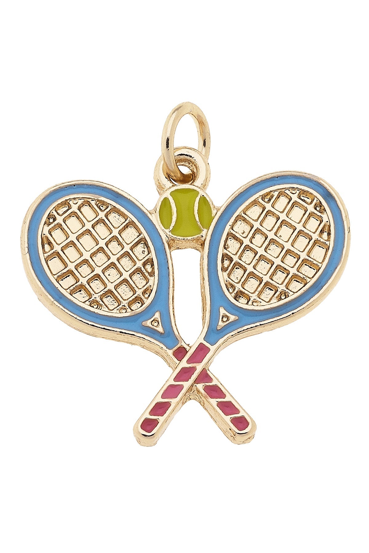 Tennis Doubles Enamel Charm in Light Blue