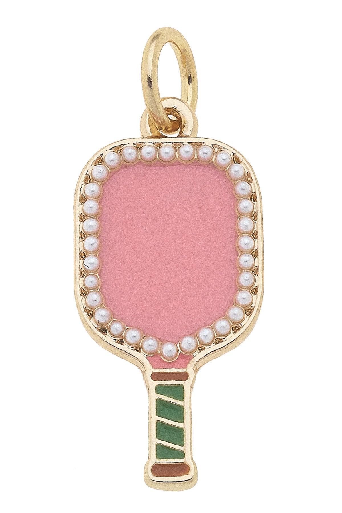 PREORDER 11/24: Pearl Studded Pickleball Paddle Charm in Pink