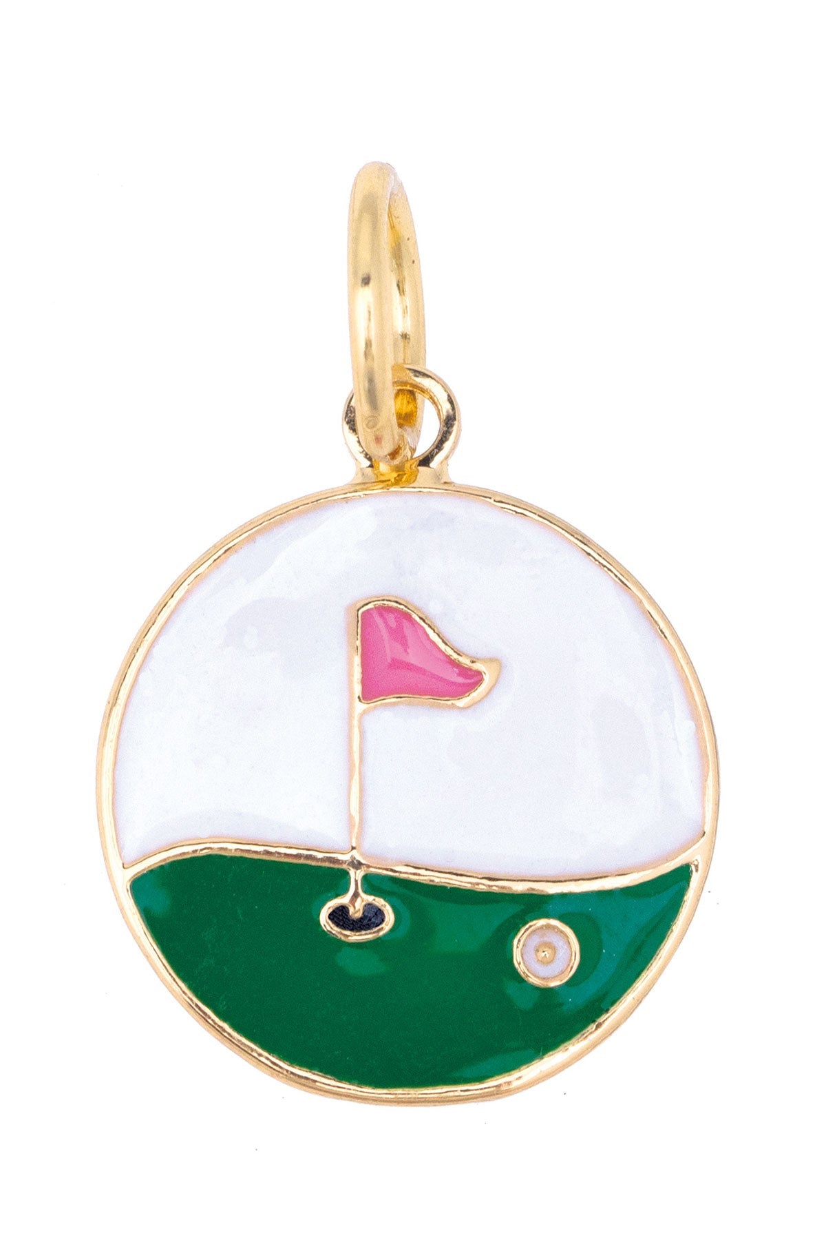 Hole in One Enamel Disc Charm in Multi