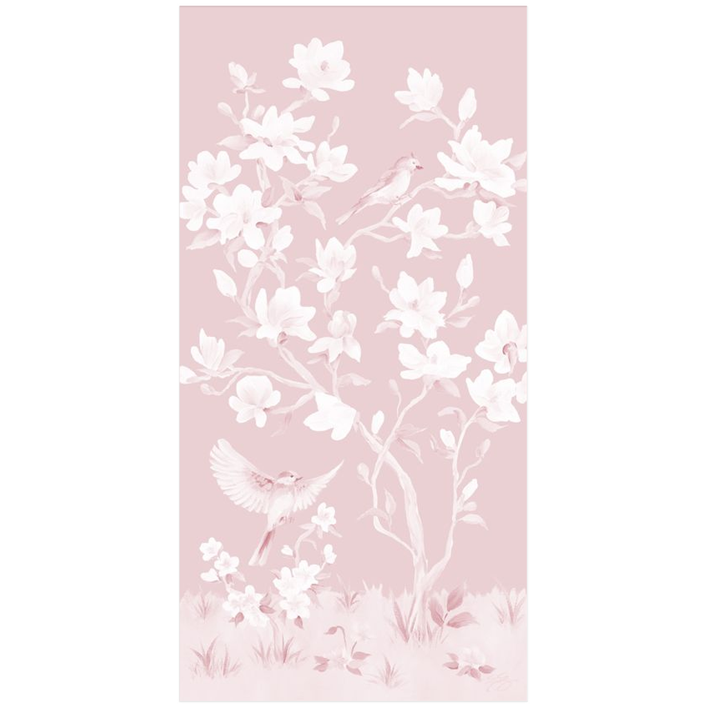 May – Tonal Pink Chinoiserie Fine Art Print on Paper (Various Sizes)