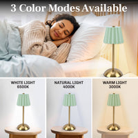 Scalloped Rechargeable Table Lamp – Mint Green