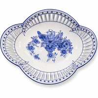 Scalloped Floral Pierced Pedestal Bowl