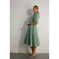 Flower Embossed Crop Top & Skirt Set