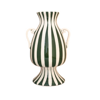 Colibri Striped Vase, Olive Green