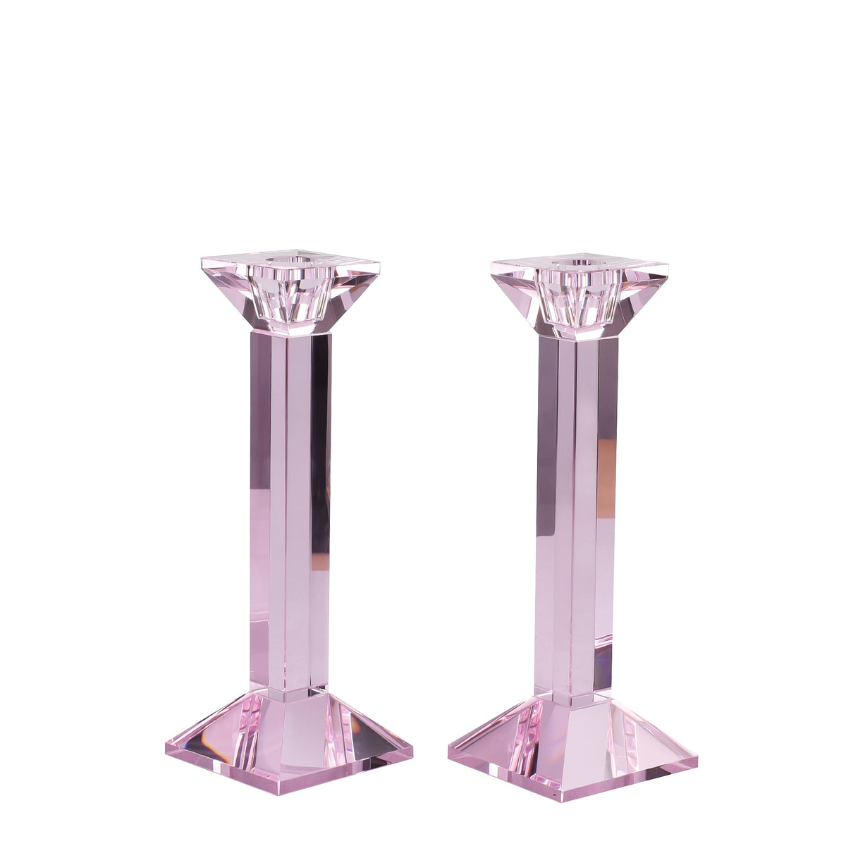 Pair of 9” Classy Crystal Candlesticks (Various Colors)