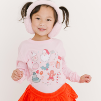 Girls Christmas Favorites Snowman Hot Coco Long Sleeve T-Shirt