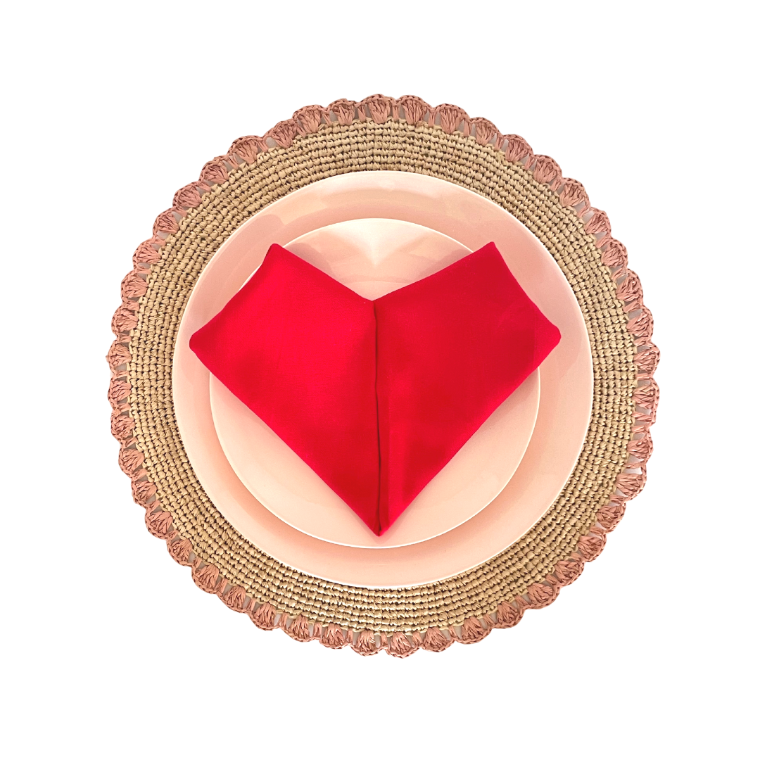 Pink Edge Raffia Placemat