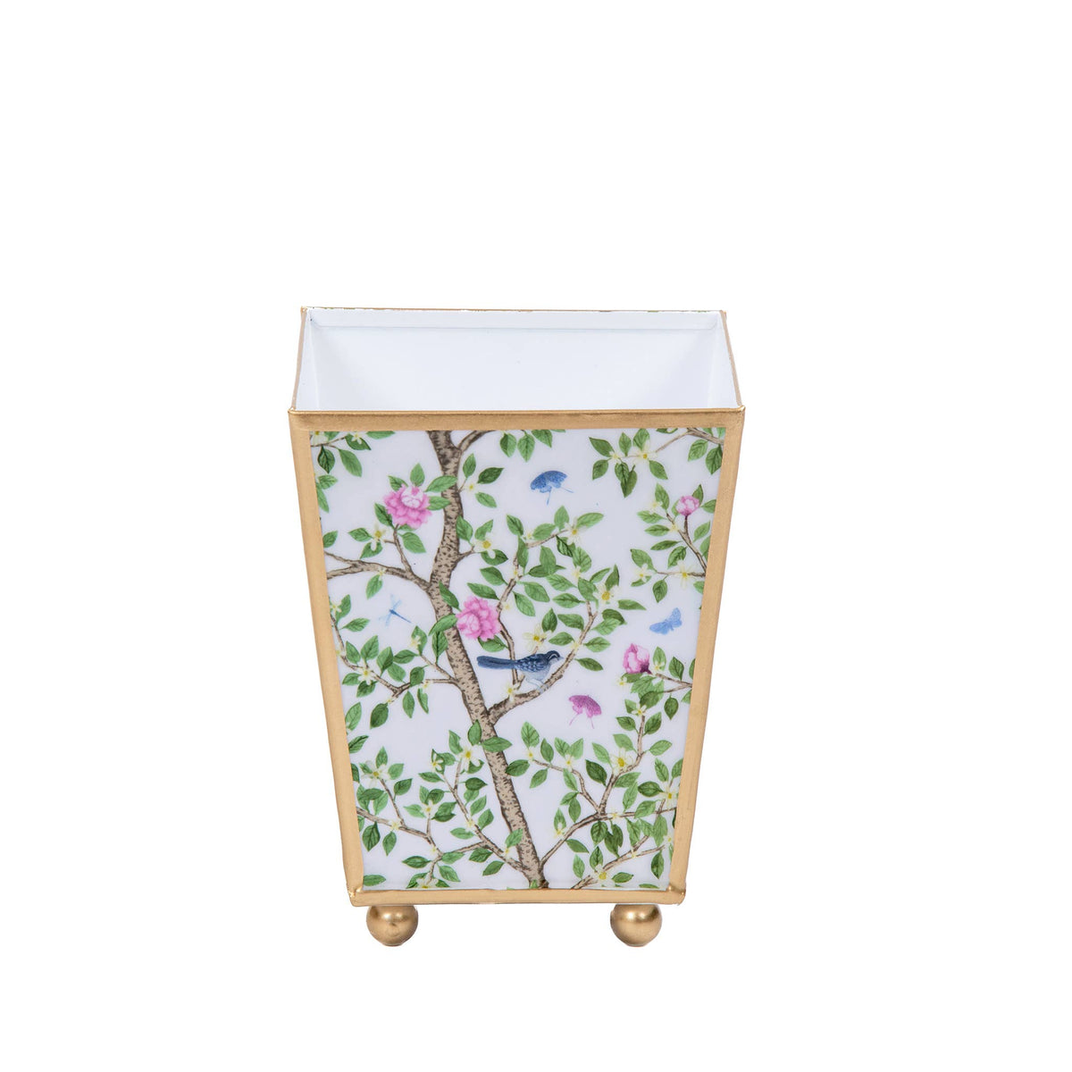 Elsie's Garden Enameled Square Cachepot Planter - 4"