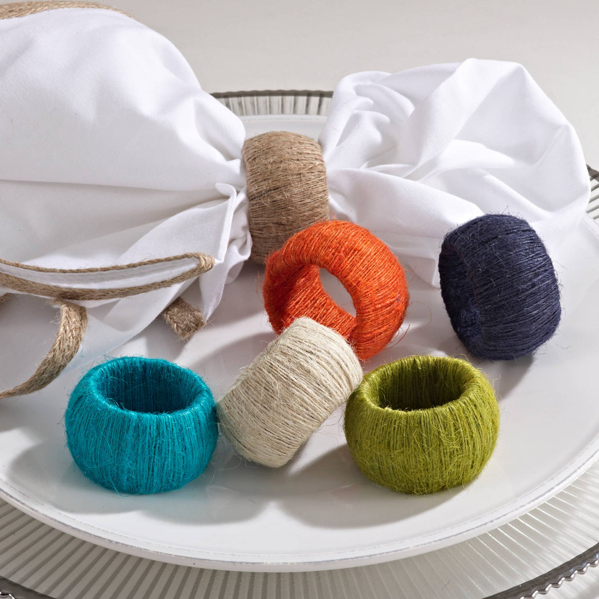 Jute Napkin Rings – Set of 4 (Natural)