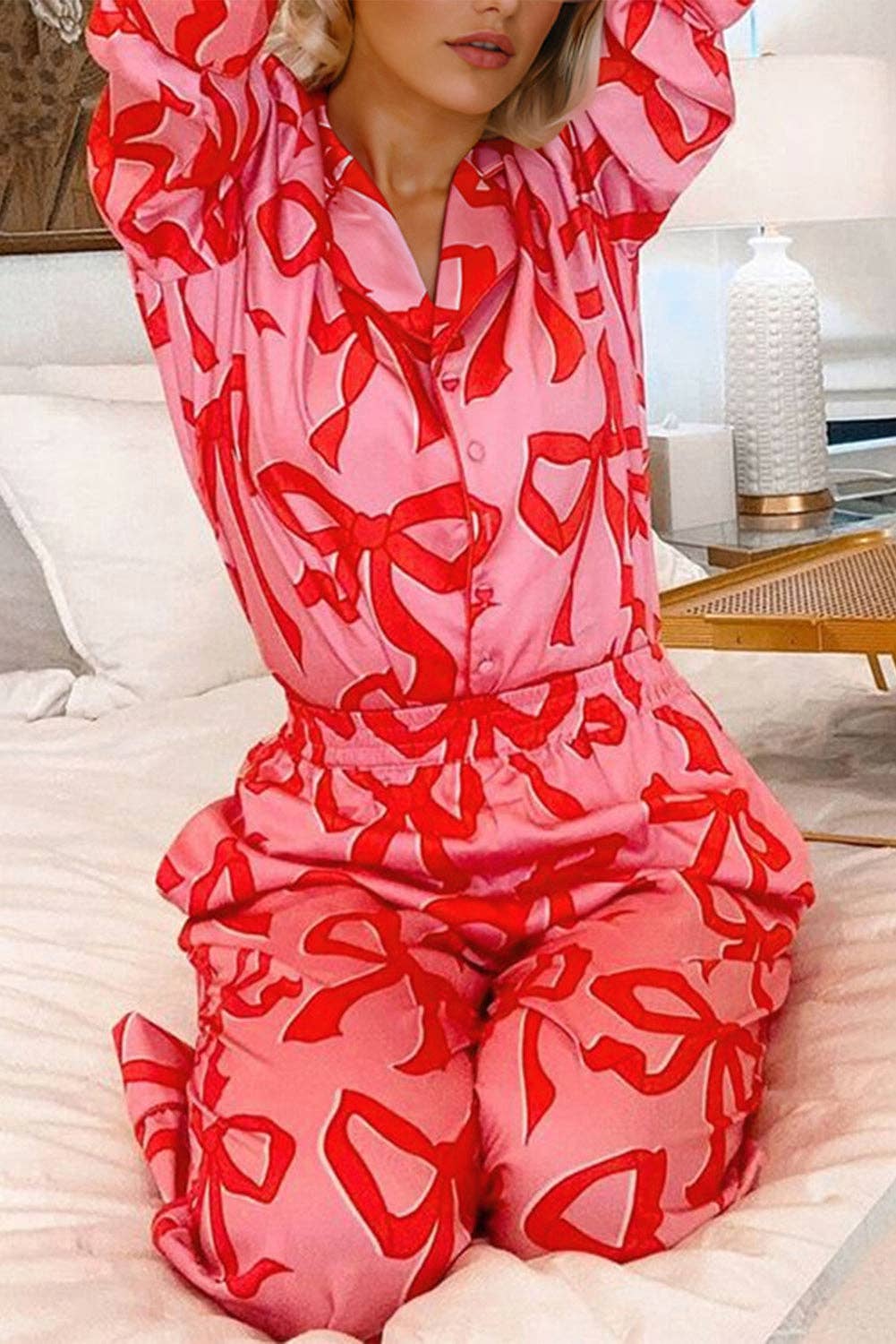 Bow Print Pajama Set