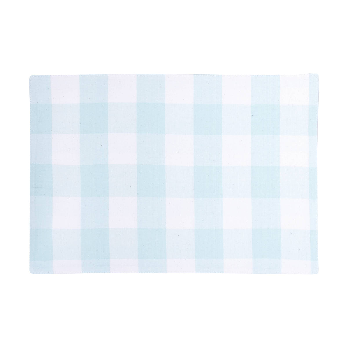 Teal and White Double-Sided Cotton Gingham Placemats Set of 6