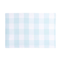 Teal and White Double-Sided Cotton Gingham Placemats Set of 6
