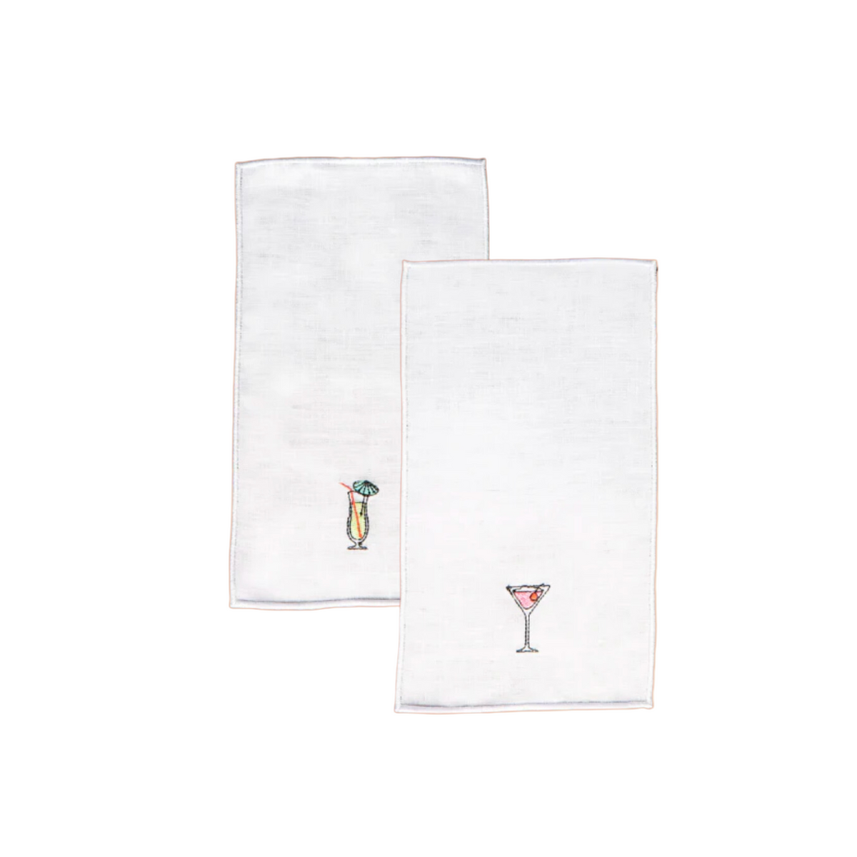 Aperitif Napkin Set, Pink Martini / Green Mojito