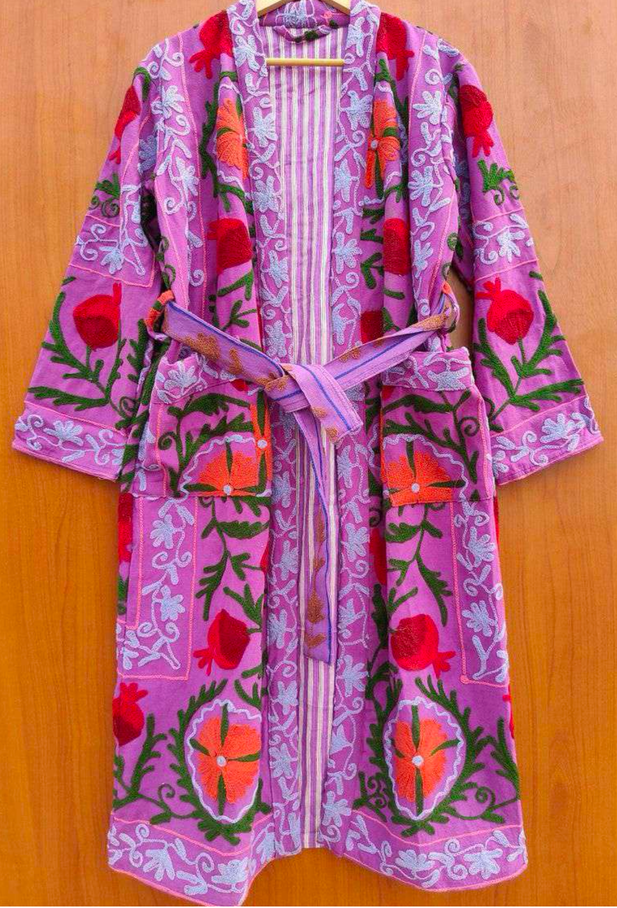 Pink Suzani Kimono Robe