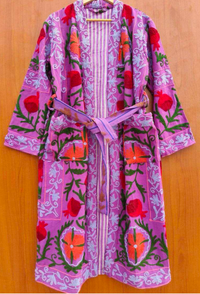 Pink Suzani Kimono Robe