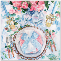 Blue Gingham – Fine Art Tablescape Print on Paper (Various Sizes)