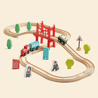 Wooden Train Set for Children 39 Pcs