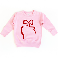 Girls Red Coquette Bow Sweatshirt (Various Colors)