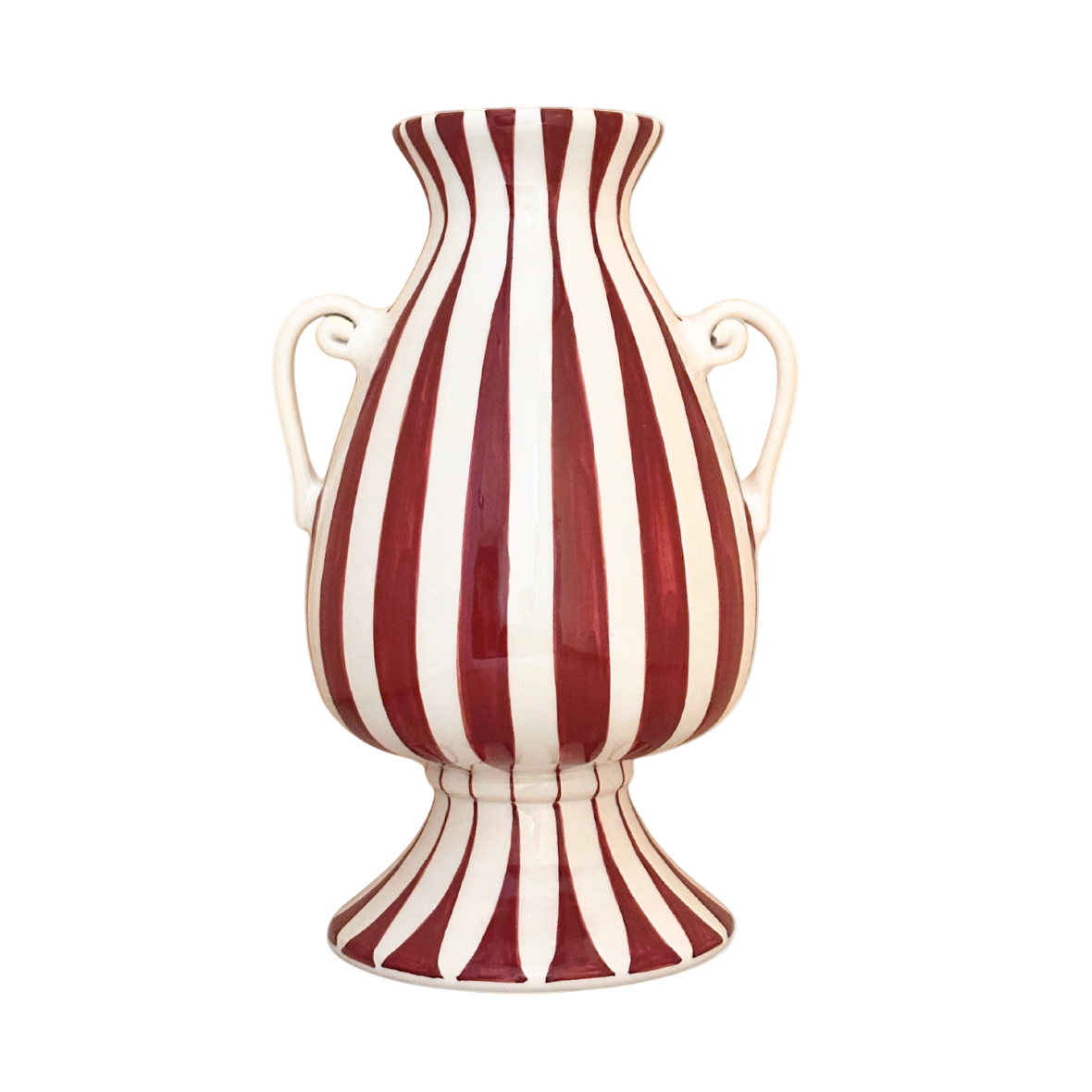 Colibri Striped Vase, Burgundy