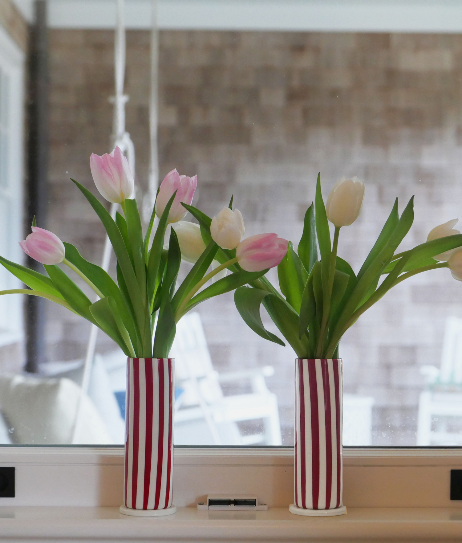 Venice Striped Vase, Red