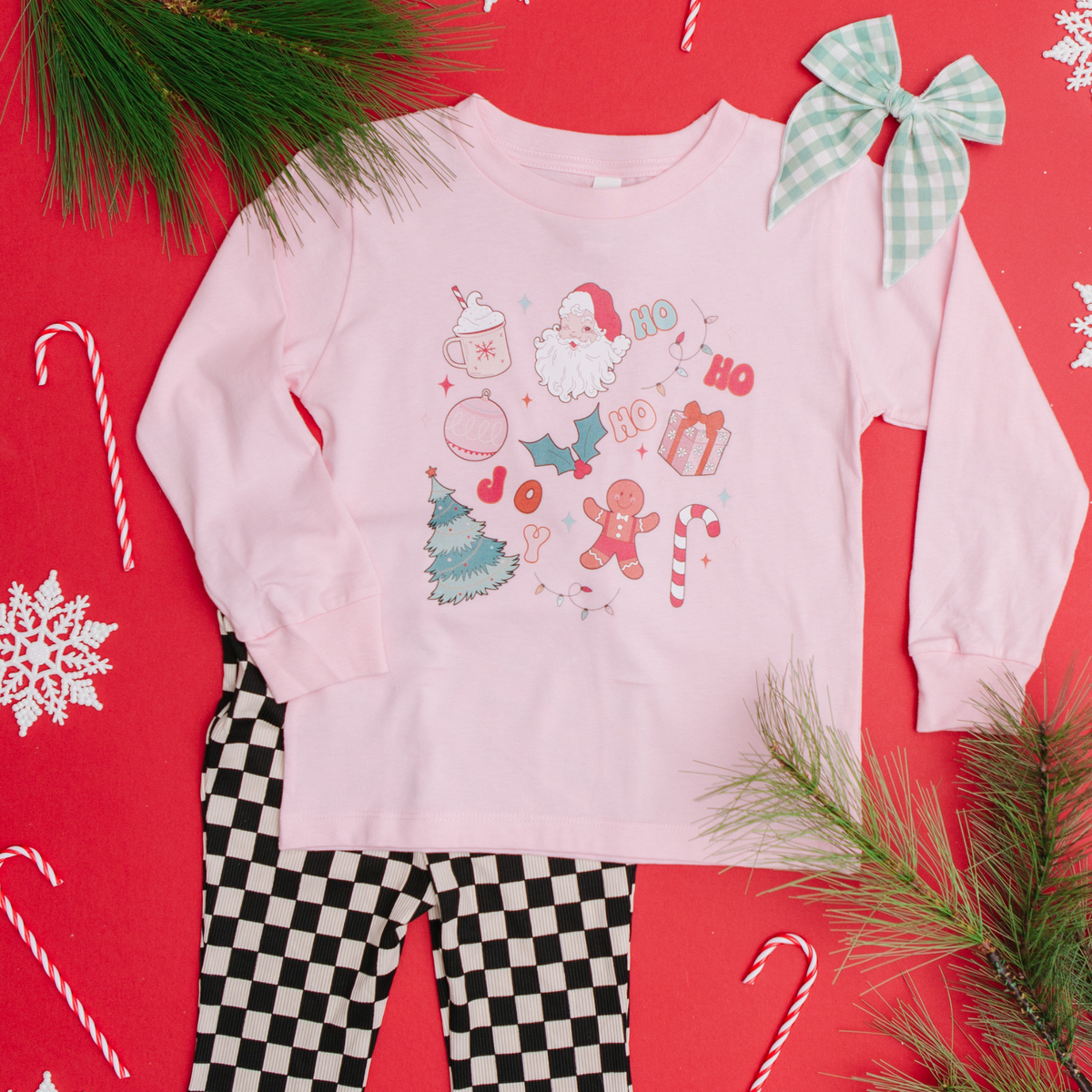 Girls Christmas Favorites Snowman Hot Coco Long Sleeve T-Shirt