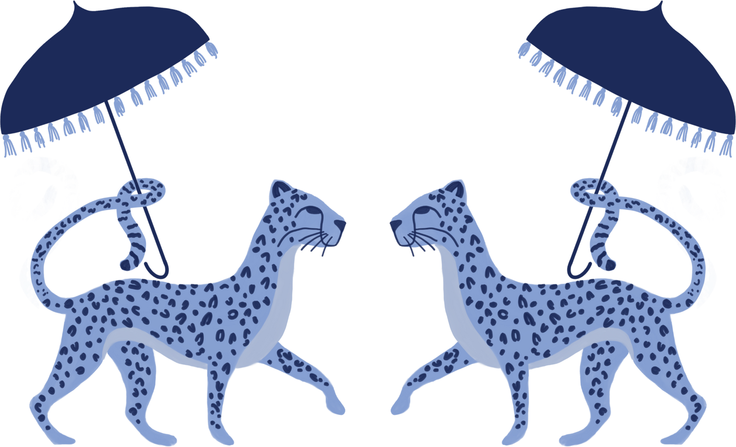 Two Blue Cheetahs Cotton Hand/Tea Towel