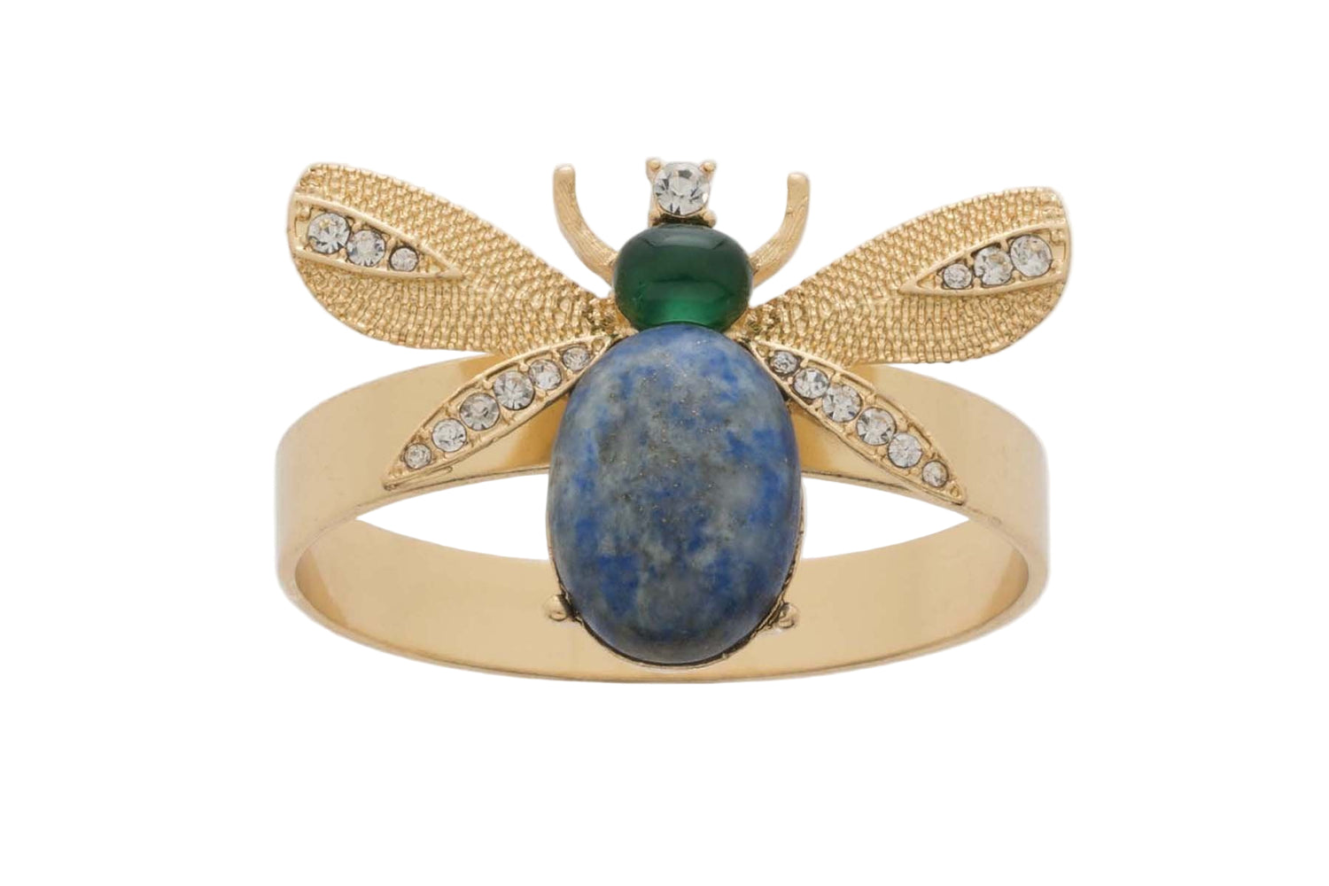 Etched Wing Bug Skinny Napkin Rings – Lapis Lazuli (Set of 4)