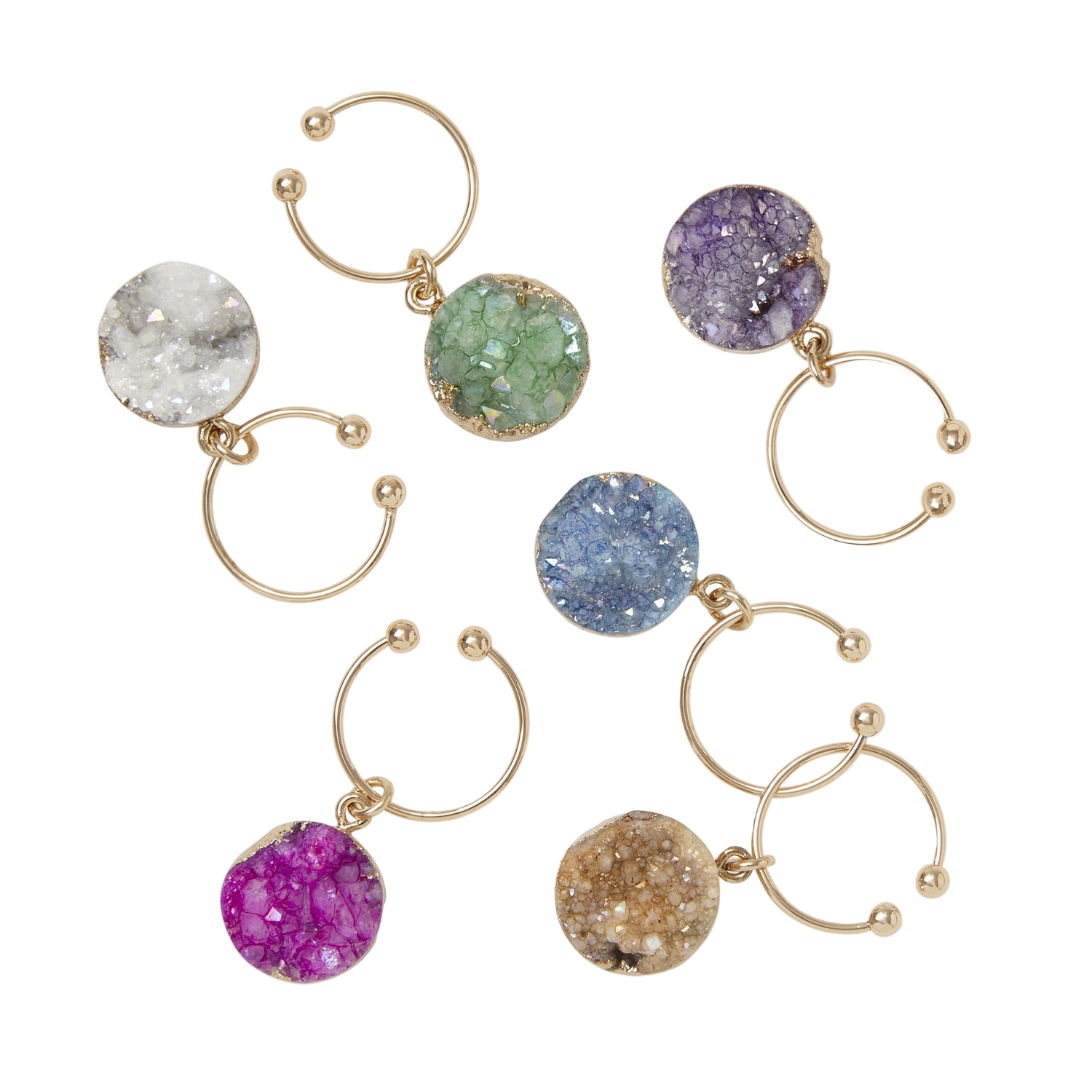 Druzy Wine Charms – Set of Six