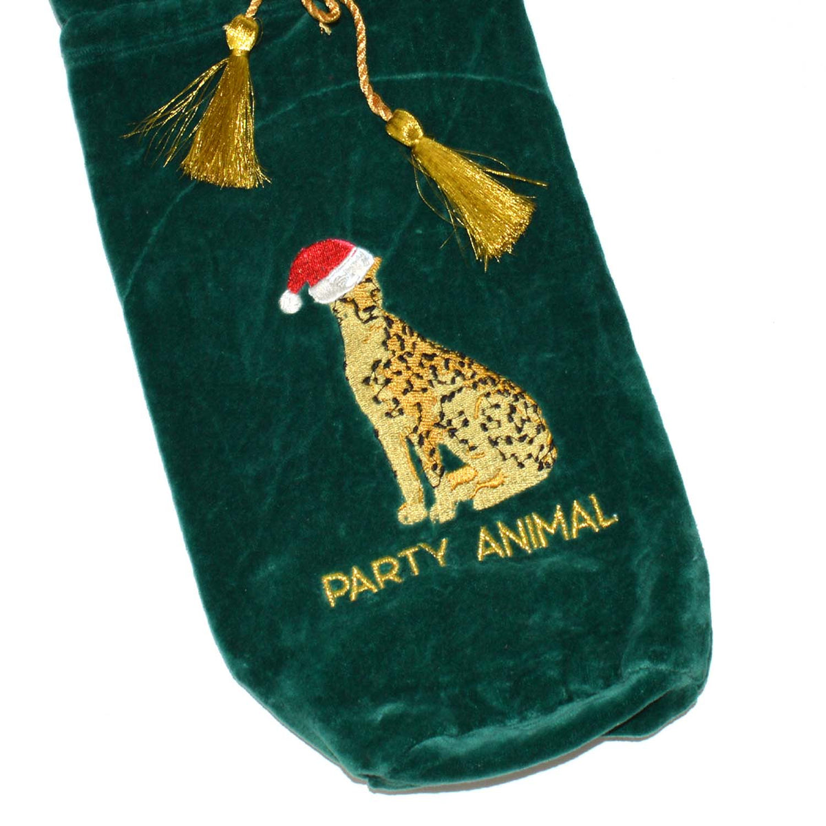 Velvet “Party Animal” Wine Bag
