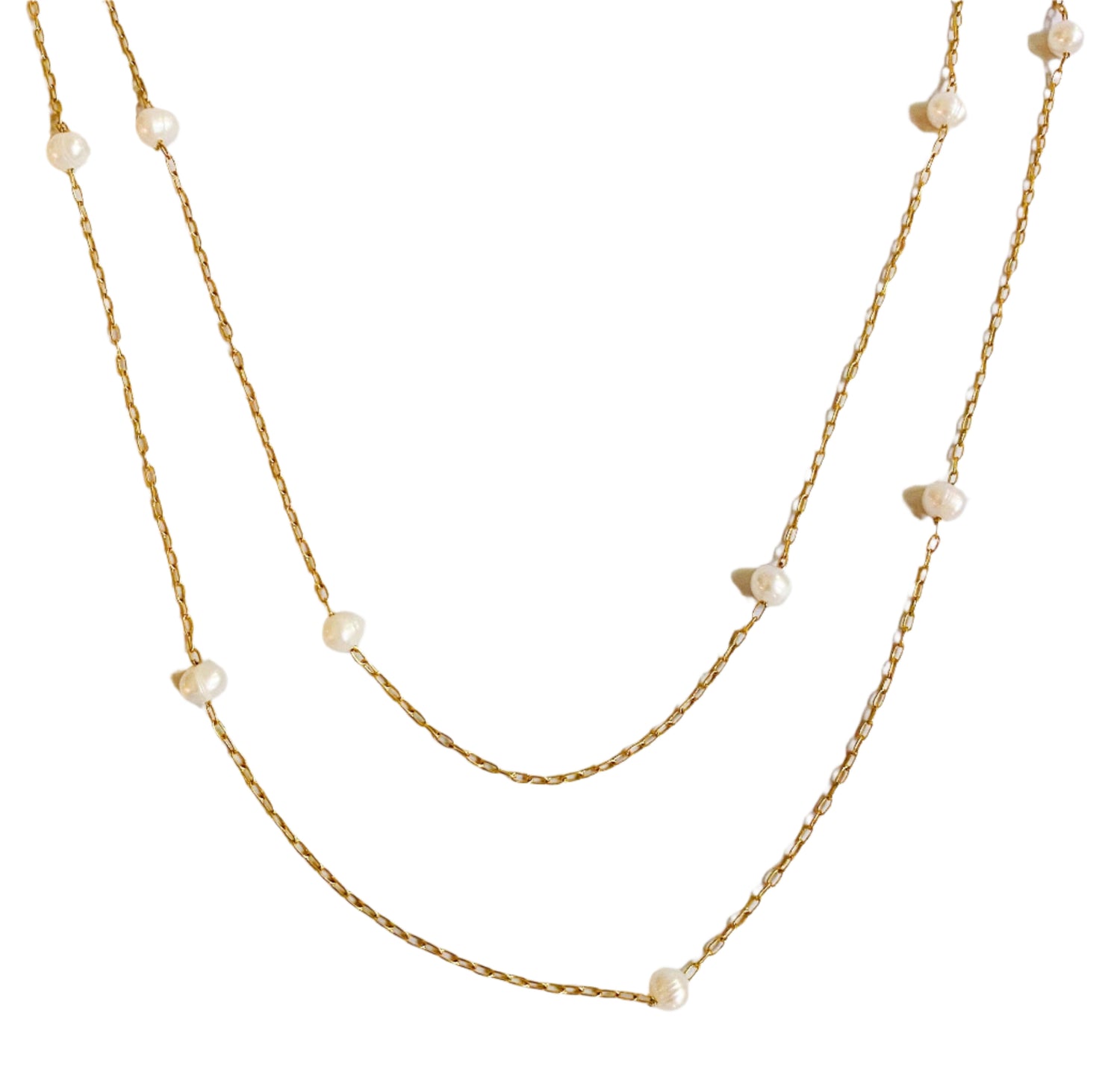 Freshwater Pearl Long Chain Necklace
