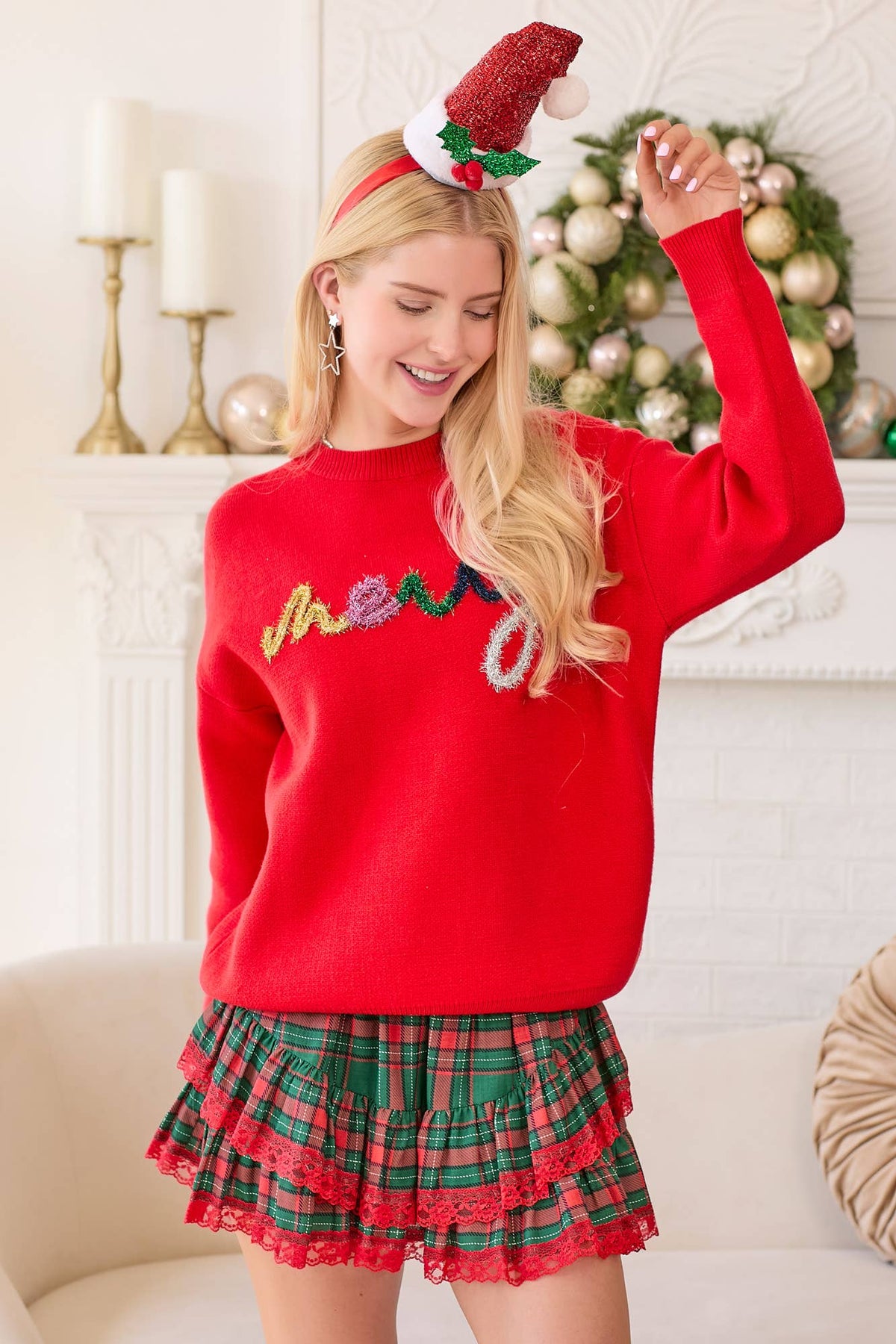 Red “Merry” Letter Christmas Sweater