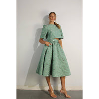 Flower Embossed Crop Top & Skirt Set