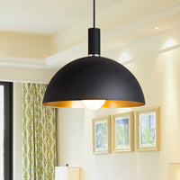 Veronica Black Pendant Lamp with a Gold Twist (2 Sizes)