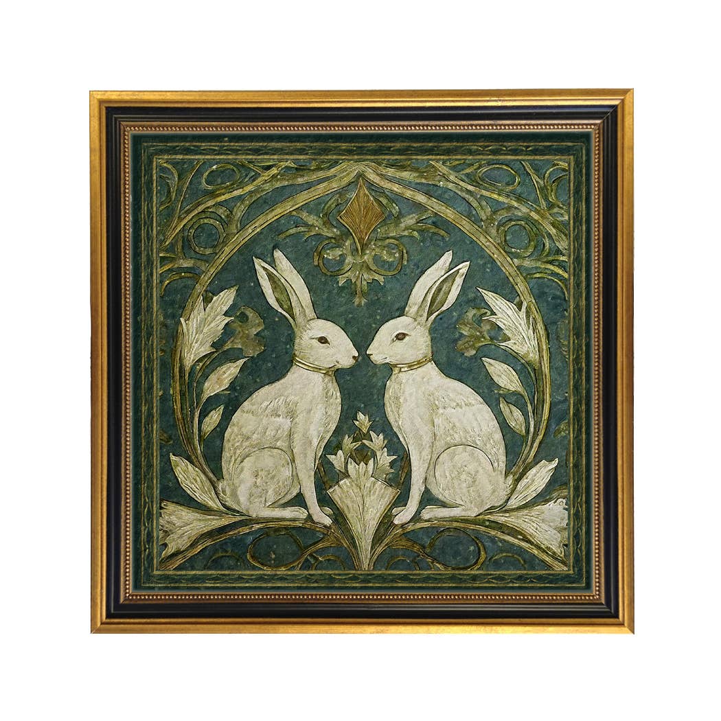 Art Nouveau Bunny Print – Framed Wall Art