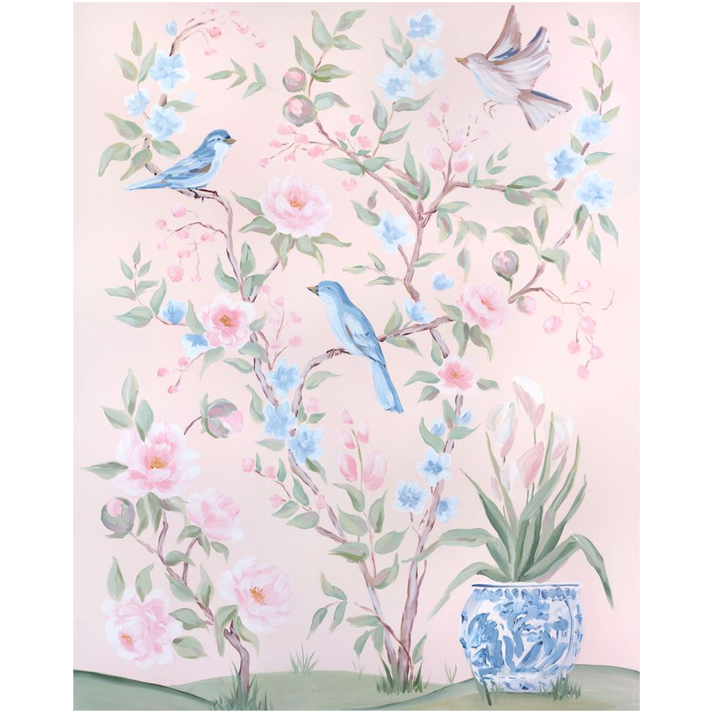 Blush Chinoiserie No. 2 – Fine Art Canvas Print (Various Sizes)