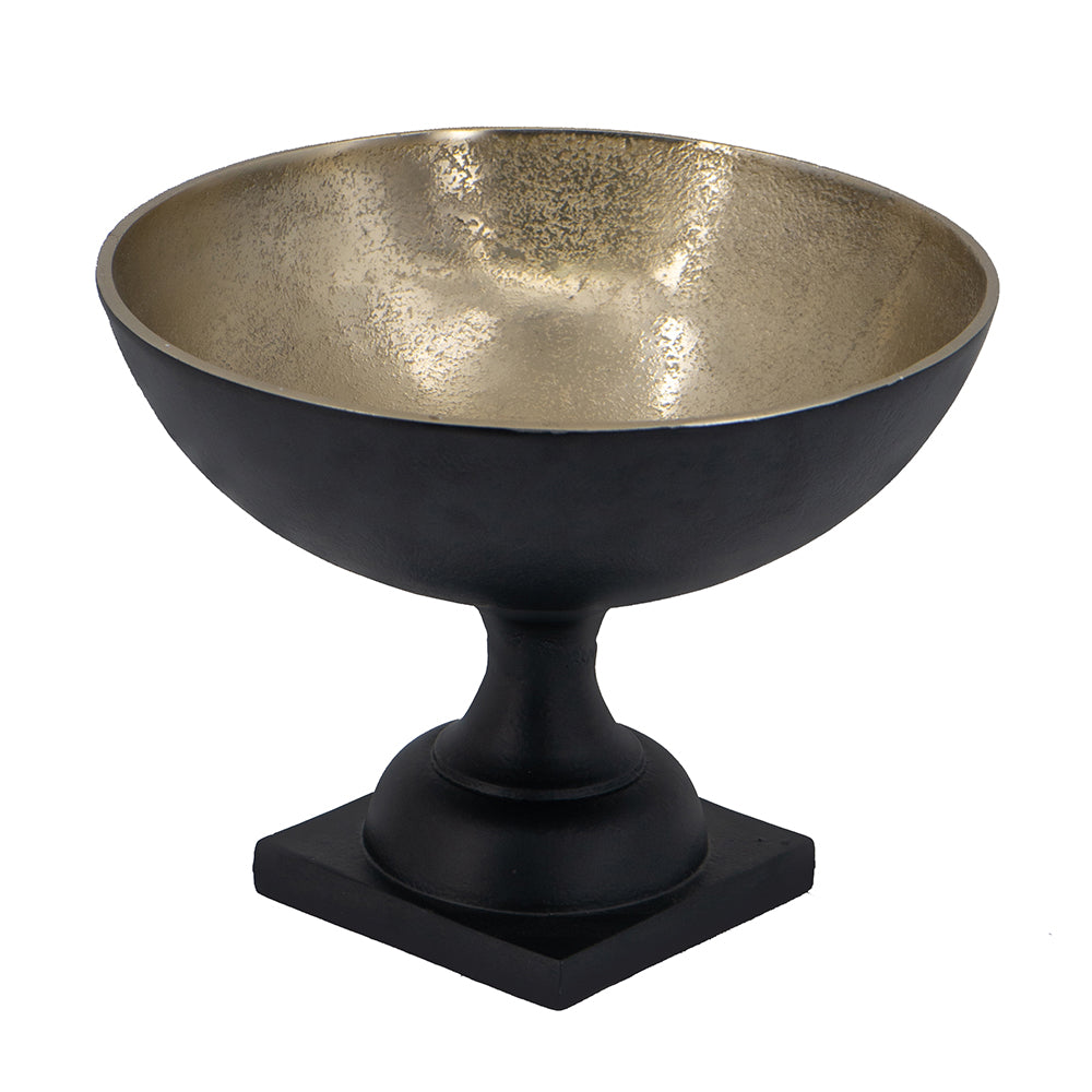 Black and Gold Aluminum Pedestal Bowl