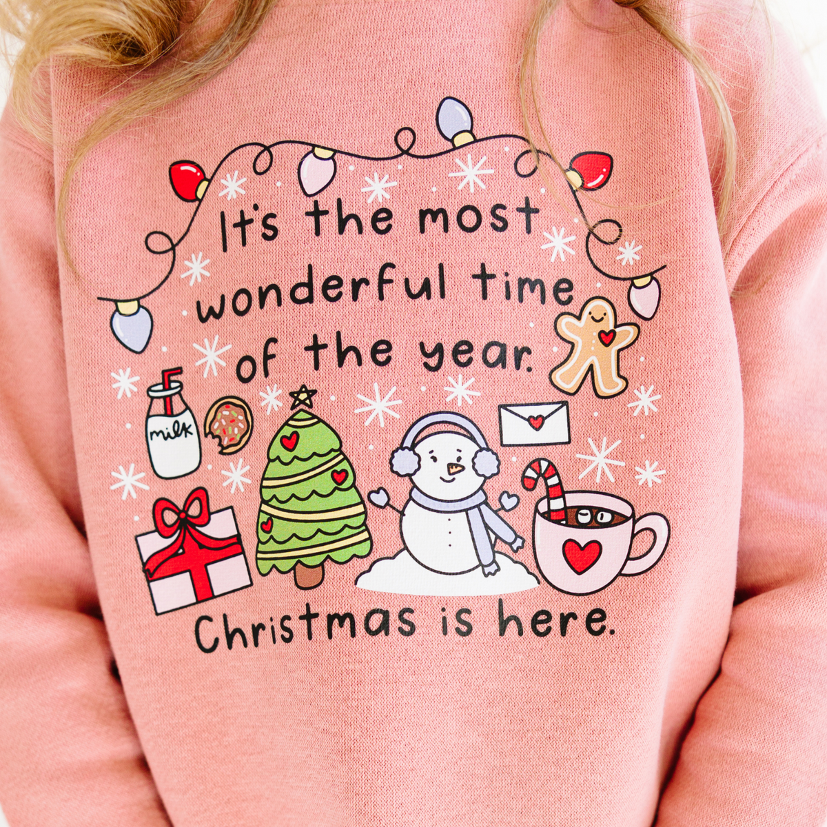 Girls Most Wonderful time of the Year Sweatshirt (Various Colors)