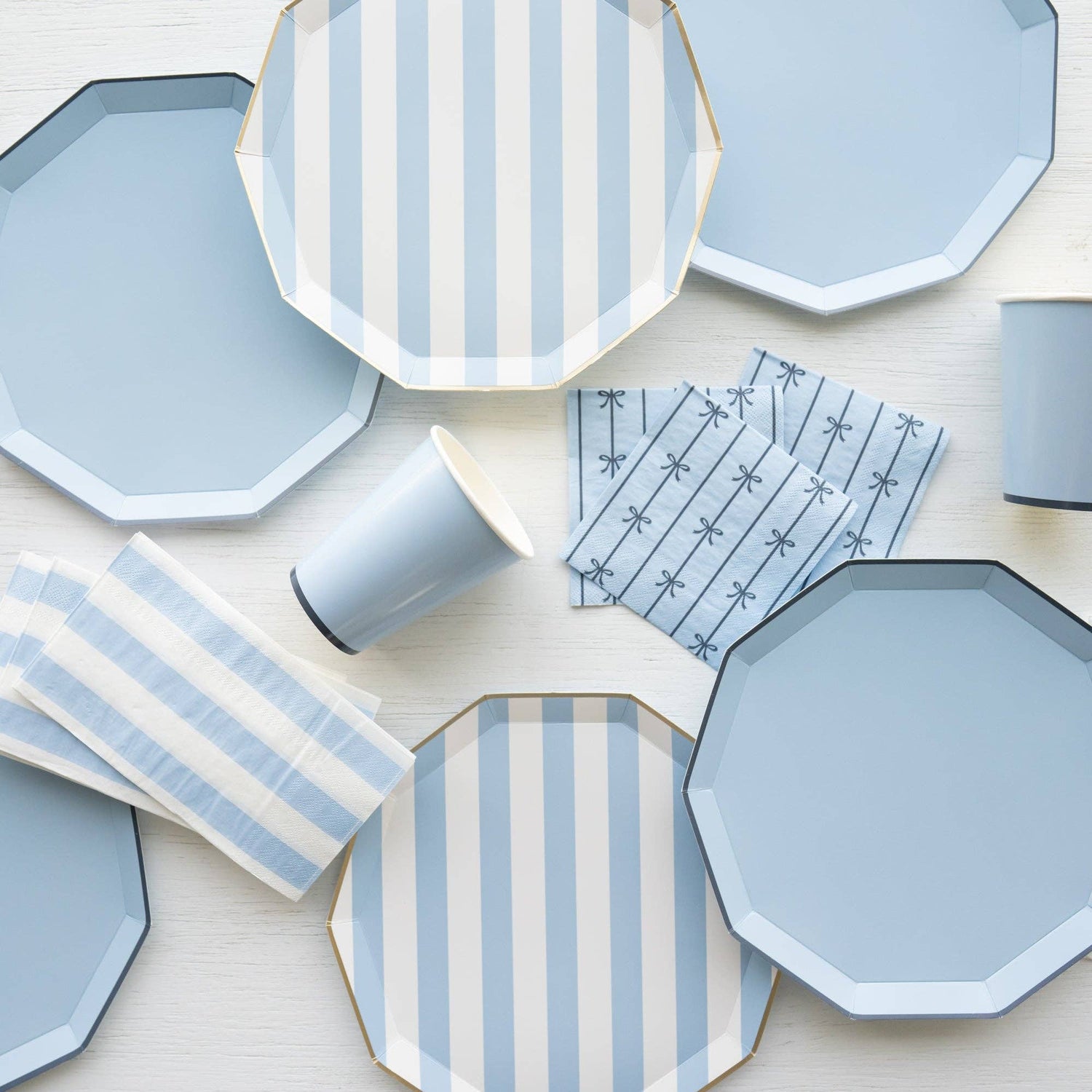 Sky Blue Cabana Stripe Guest Napkins 20ct
