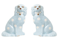 Pale Blue Staffordshire Dogs (2 Sizes)