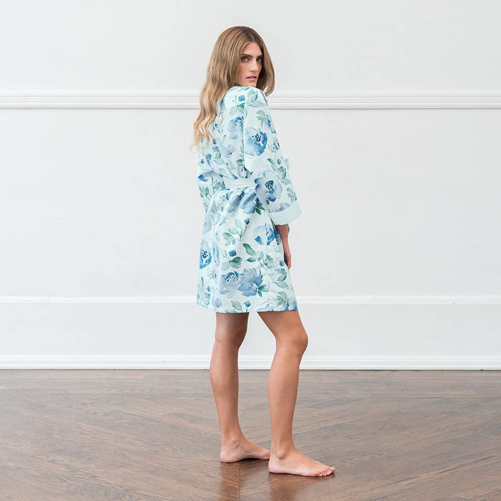 Floral Satin Robe with Pockets