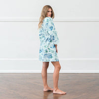 Floral Satin Robe with Pockets
