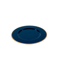 Indigo Blue Round Charger w/ Gold Trim - Set of 2