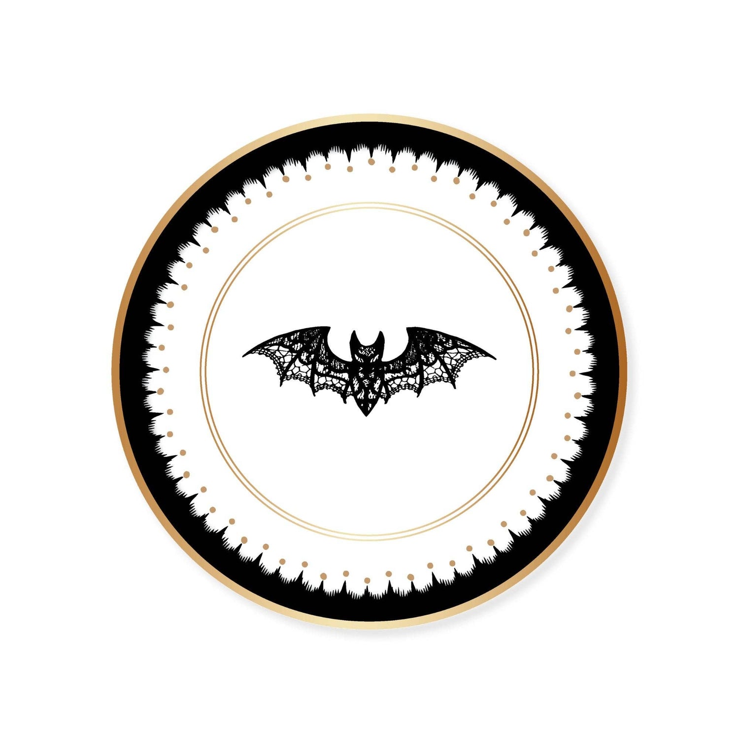 Elegant Halloween Dessert Lacy Bat Plates