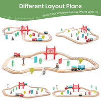Wooden Train Set for Children 39 Pcs