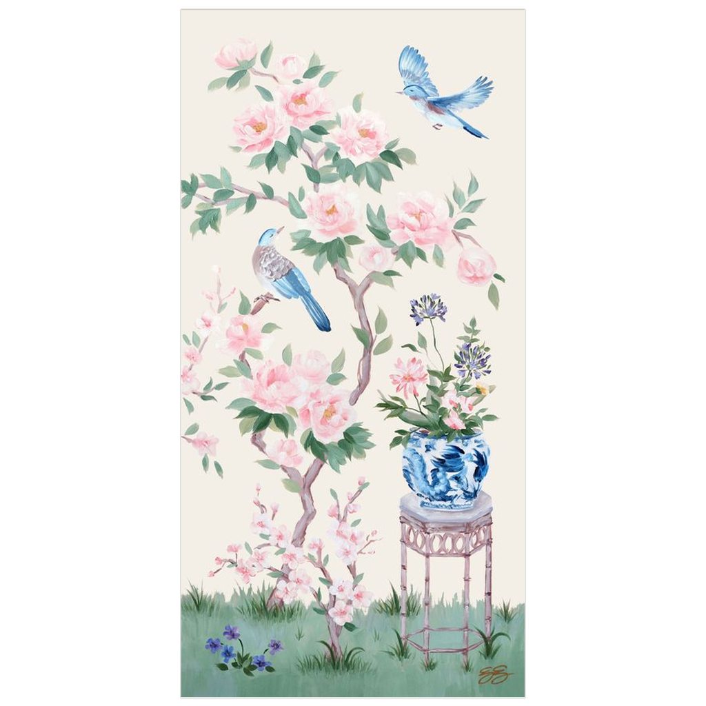 June – Ivory Chinoiserie Fine Art Print on Paper (Various Sizes)